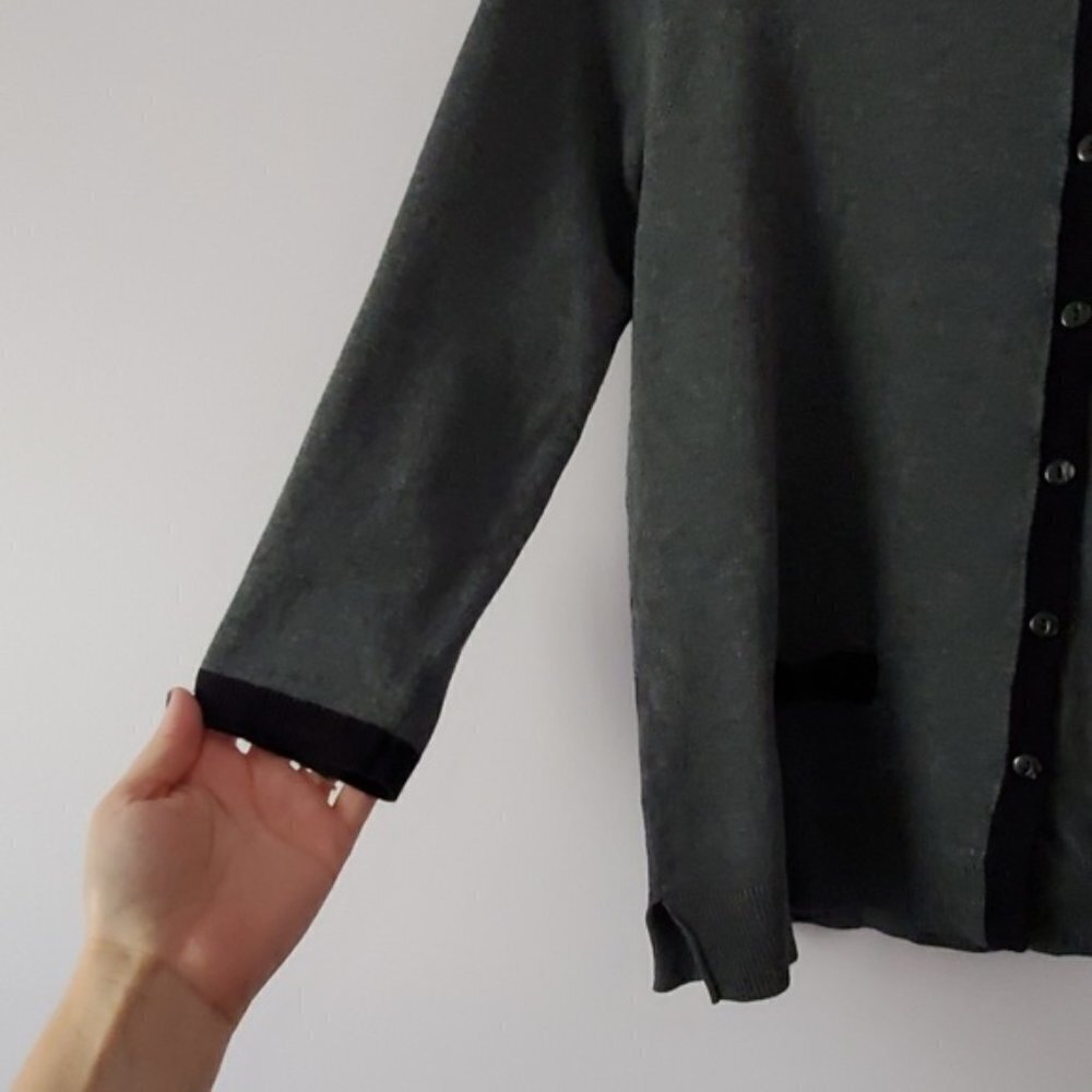 Susina Black Gray Cardigan Small - Picture 6 of 8